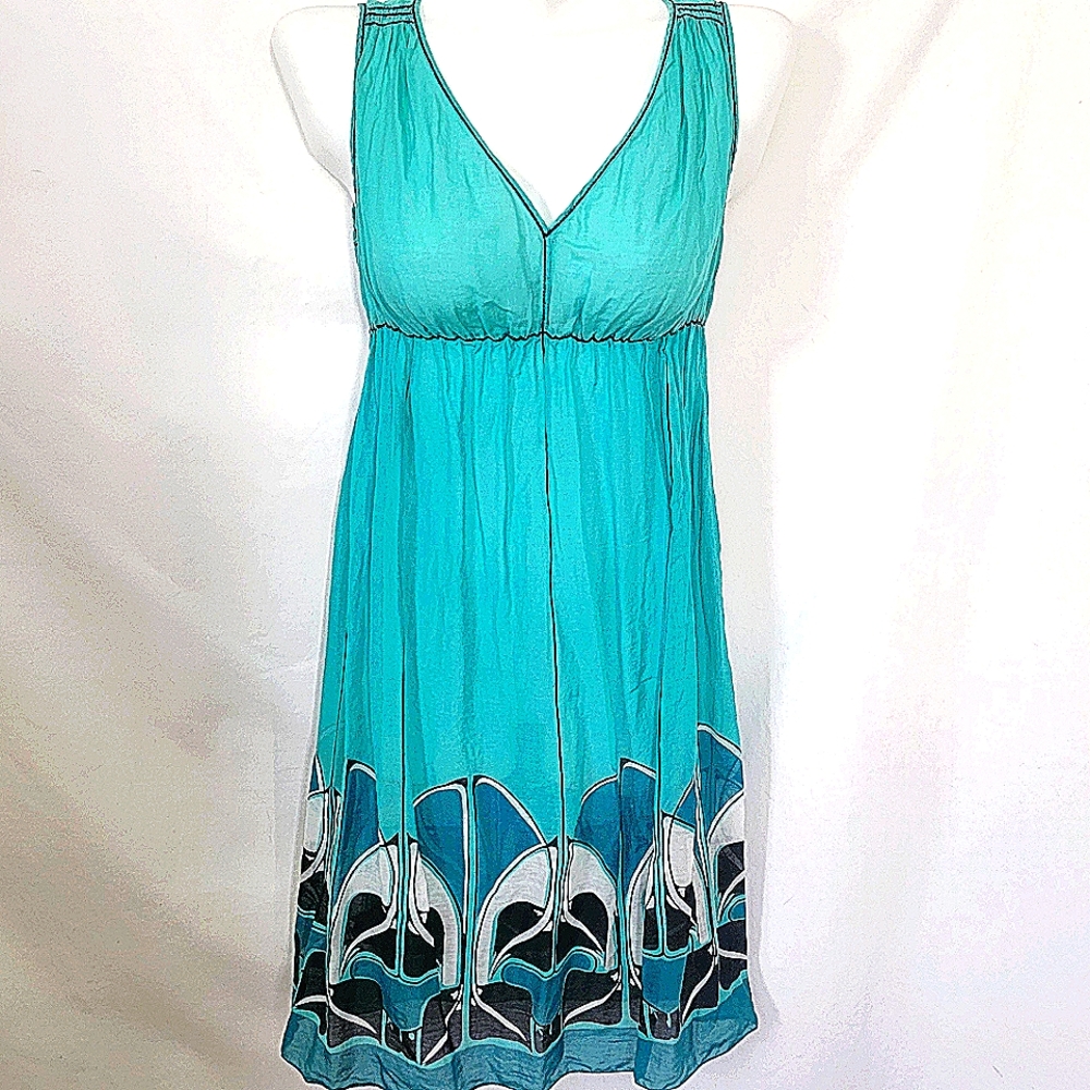 MSSP Max Studio Cotton Silk Semi Shear Dress Medium